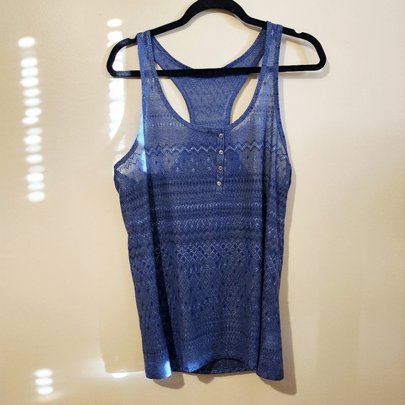*3 for $30* American Eagle Metallic Boho Racer Back Tank Top - Picture 4 of 5